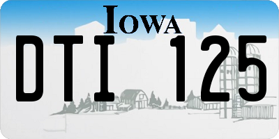 IA license plate DTI125