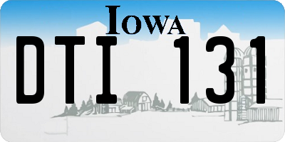 IA license plate DTI131