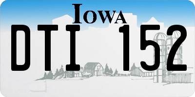 IA license plate DTI152