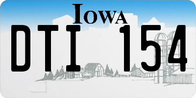 IA license plate DTI154