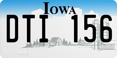 IA license plate DTI156