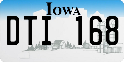 IA license plate DTI168