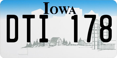 IA license plate DTI178