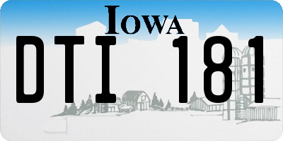 IA license plate DTI181