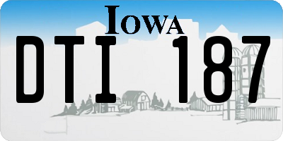 IA license plate DTI187