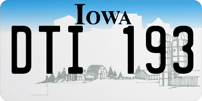IA license plate DTI193