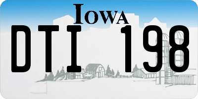 IA license plate DTI198