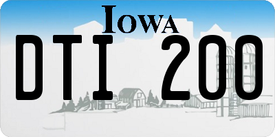 IA license plate DTI200