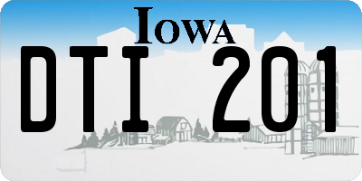 IA license plate DTI201