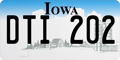 IA license plate DTI202