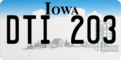 IA license plate DTI203