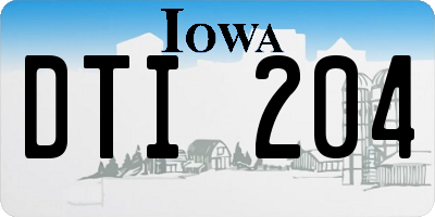 IA license plate DTI204