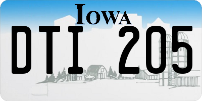 IA license plate DTI205