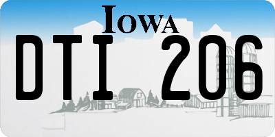 IA license plate DTI206