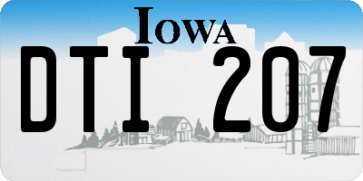 IA license plate DTI207