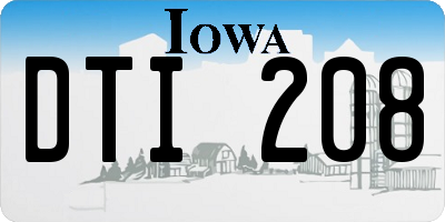 IA license plate DTI208