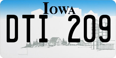 IA license plate DTI209