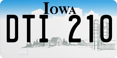 IA license plate DTI210