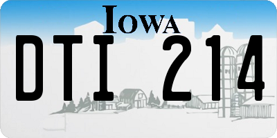 IA license plate DTI214