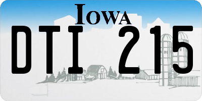 IA license plate DTI215