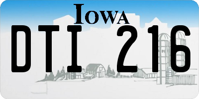 IA license plate DTI216