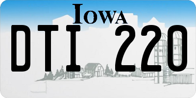 IA license plate DTI220