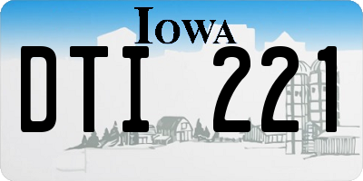 IA license plate DTI221