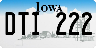 IA license plate DTI222