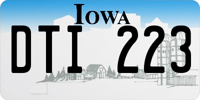 IA license plate DTI223