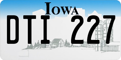 IA license plate DTI227