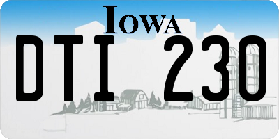 IA license plate DTI230