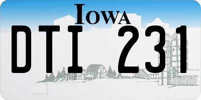 IA license plate DTI231