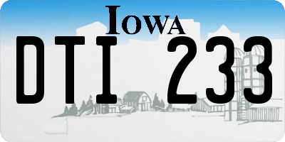 IA license plate DTI233