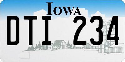 IA license plate DTI234