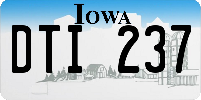 IA license plate DTI237