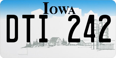 IA license plate DTI242