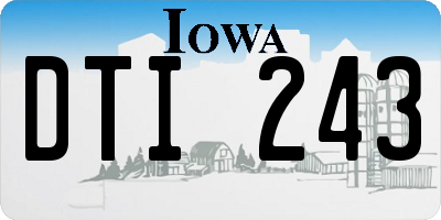 IA license plate DTI243