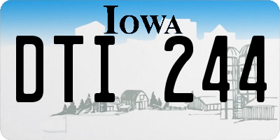 IA license plate DTI244