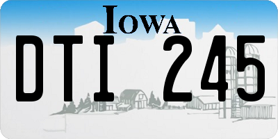 IA license plate DTI245