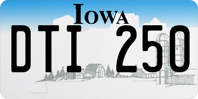 IA license plate DTI250