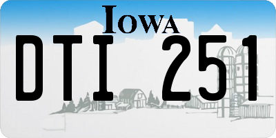 IA license plate DTI251