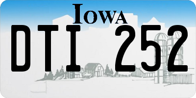 IA license plate DTI252