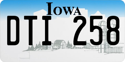 IA license plate DTI258