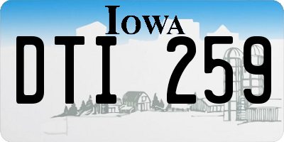 IA license plate DTI259