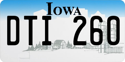 IA license plate DTI260