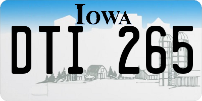 IA license plate DTI265