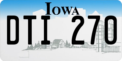 IA license plate DTI270