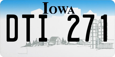 IA license plate DTI271