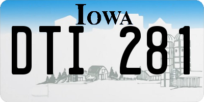 IA license plate DTI281