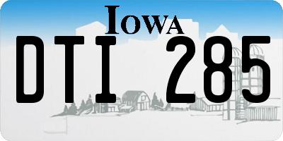 IA license plate DTI285